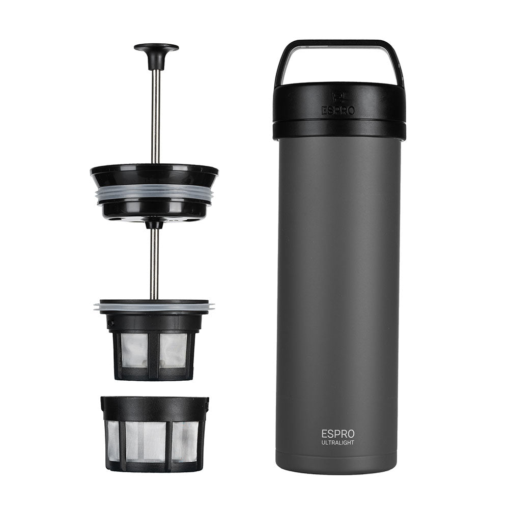 ESPRO P0 Ultralight Travel Coffee Press - Grey (16oz / 473ml)