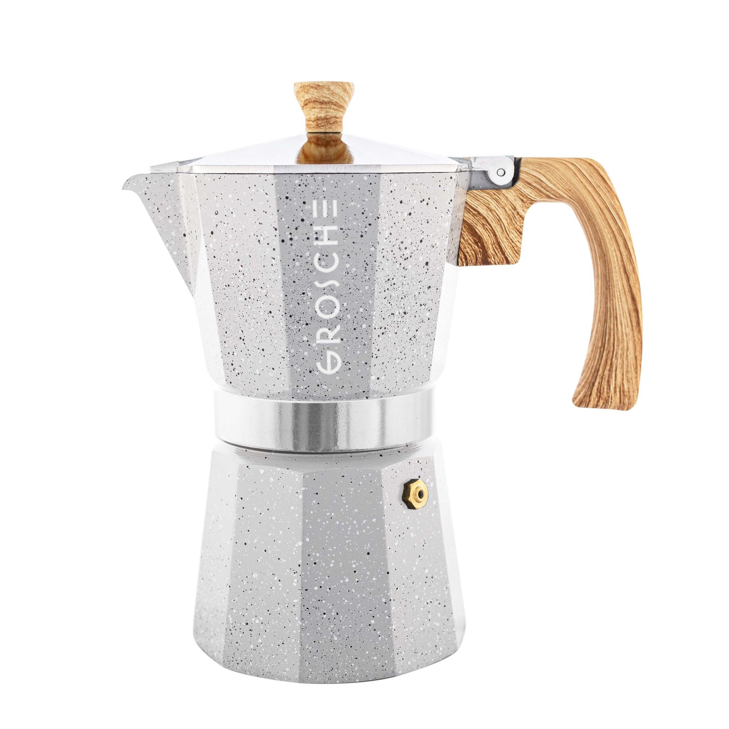 Milano Stone Stovetop Espresso Maker 6 Cup - Fossil Grey