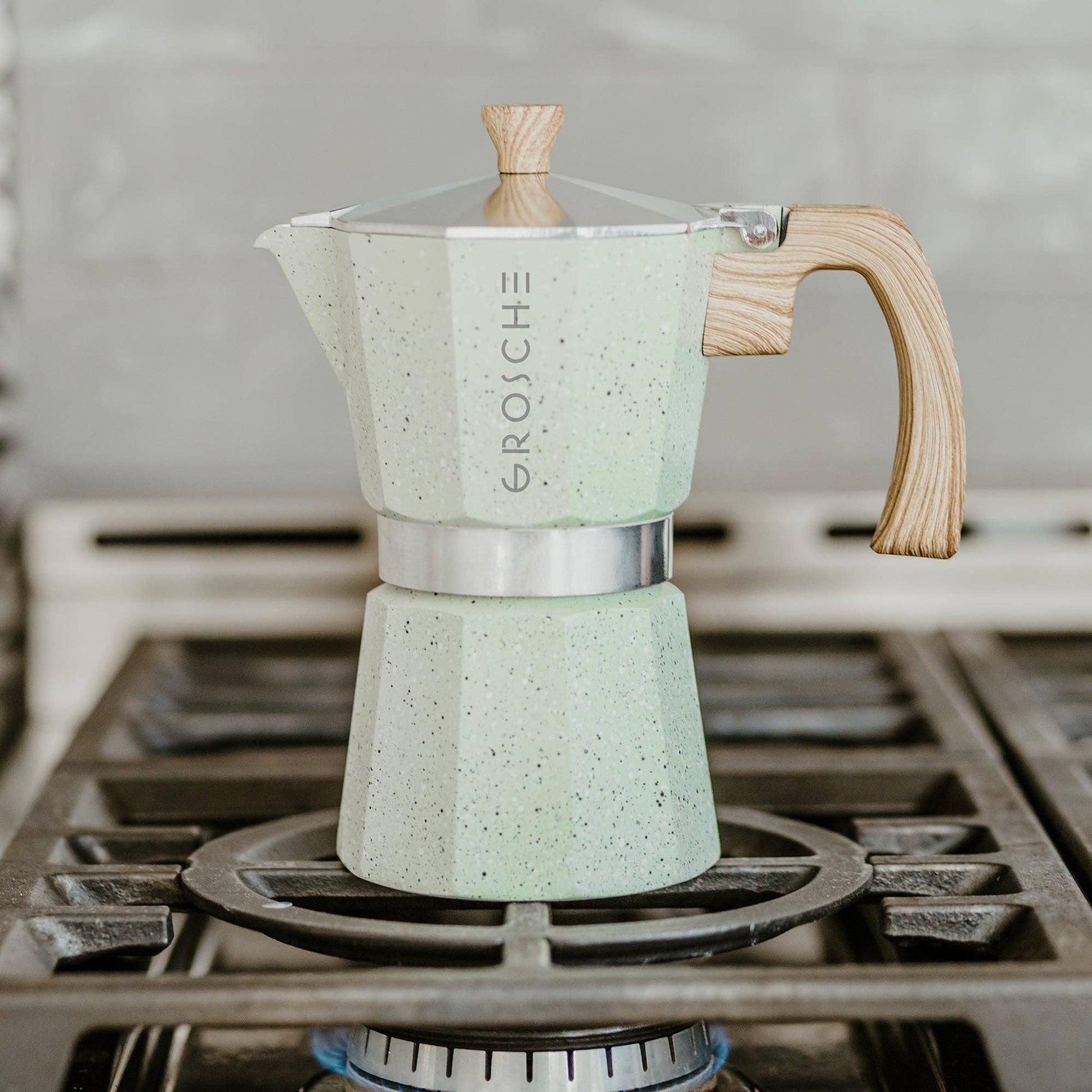 Milano Stovetop Espresso Maker 6-9 Cup Mint Green – Ue Coffee